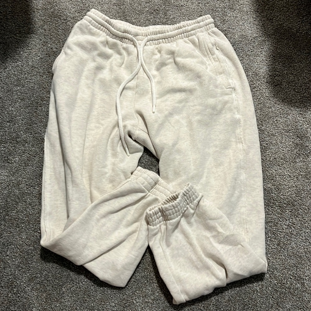 white sweatpants